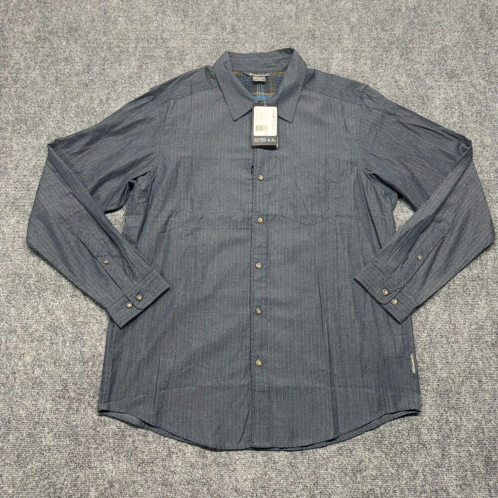 ExOfficio Kelion LS Mens XL Navy Long Sleeve Button Up Travel Shirt NWT